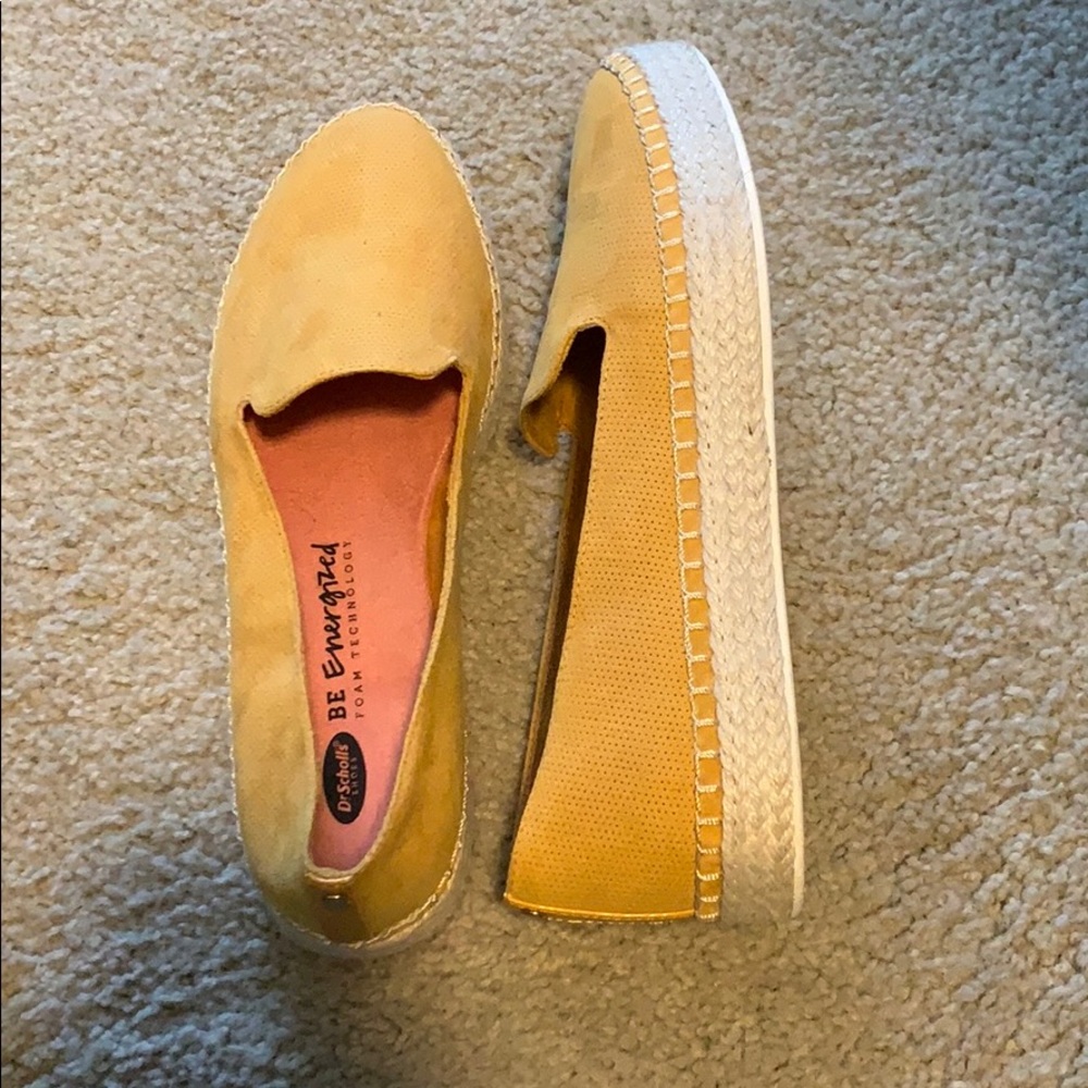 Yellow/mustard slip on shoes. Never worn